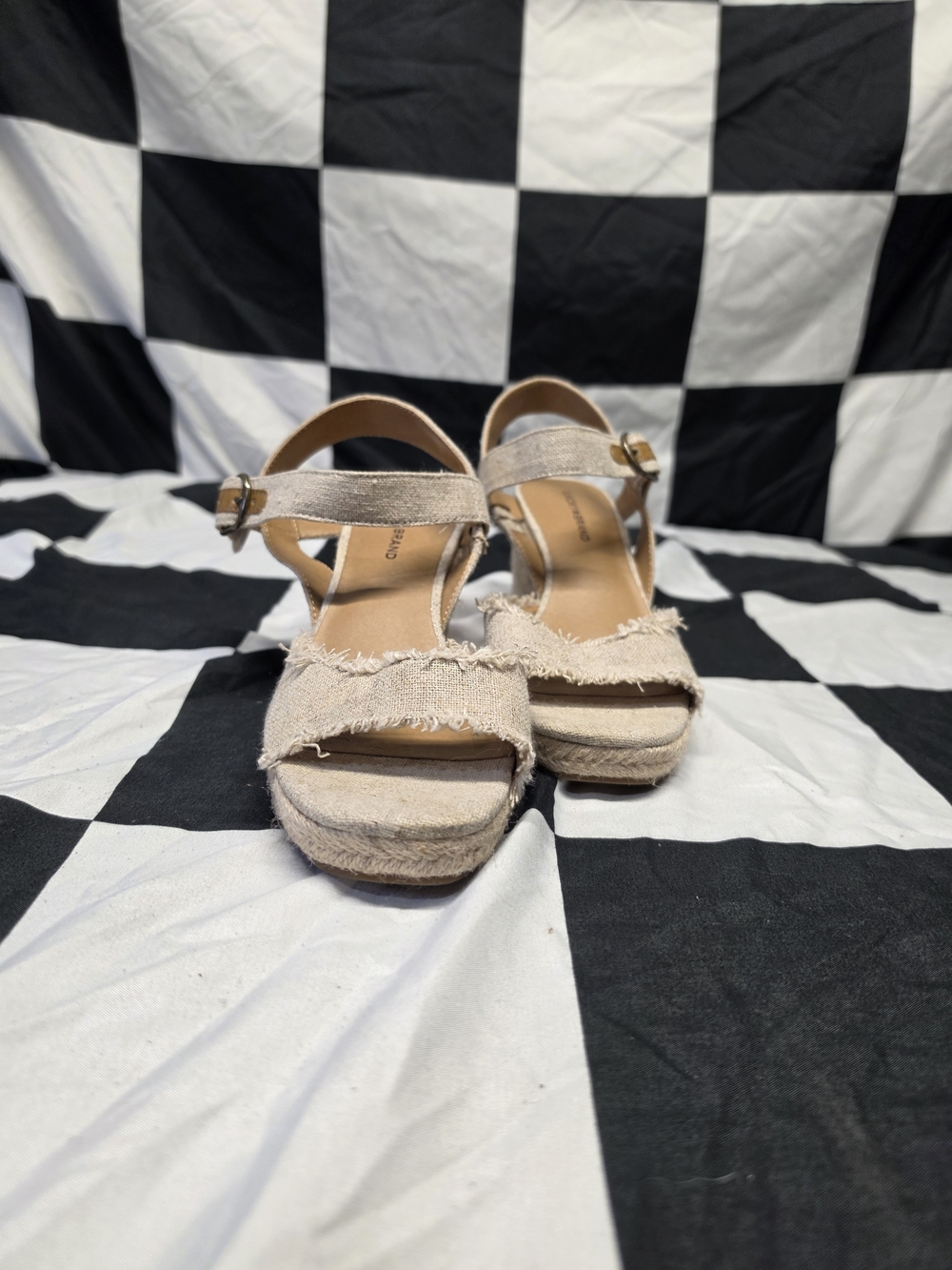 Lucky Brand Frayed Espadrille Wedge Sandals - Beige